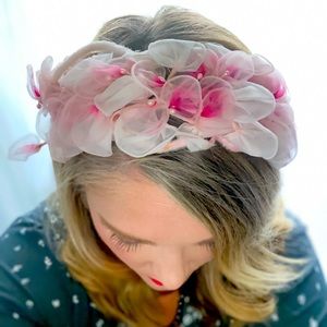 Vintage Pink Flowered Headband